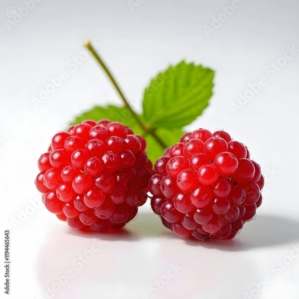 Obraz raspberries on white background