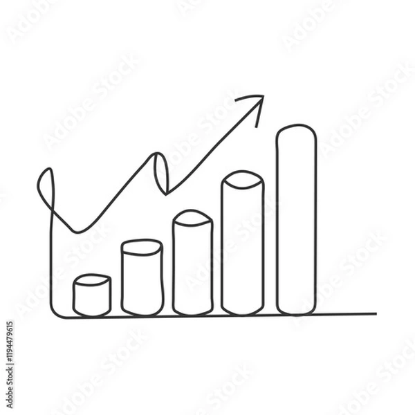 Fototapeta Capital Growth Line Icon. Editable Stroke Vector Icon. Business Performance Presentation Icon with Editable Stroke.
