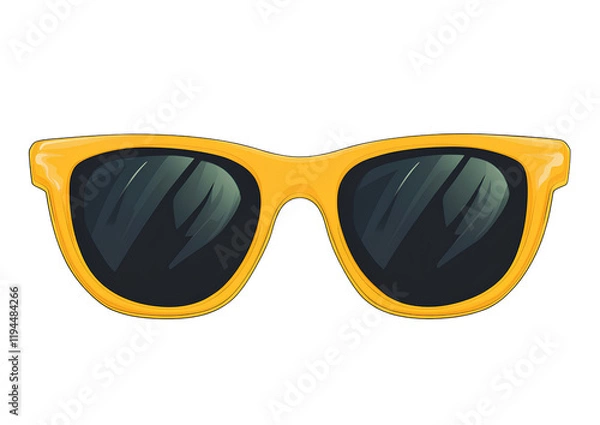 Obraz  Sunglasses, cartoon-style, yellow in color, transparent background, PNG 