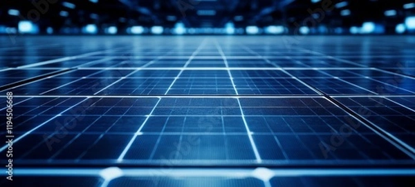 Fototapeta Close Up Texture of Solar Panels for Solar Power Energy Generation in Photovoltaic Systems