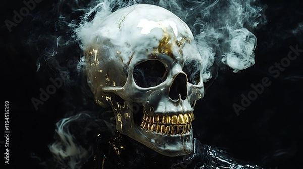 Fototapeta Smoke and Skulls, wallpaper, the Terror of Evil Smoke
