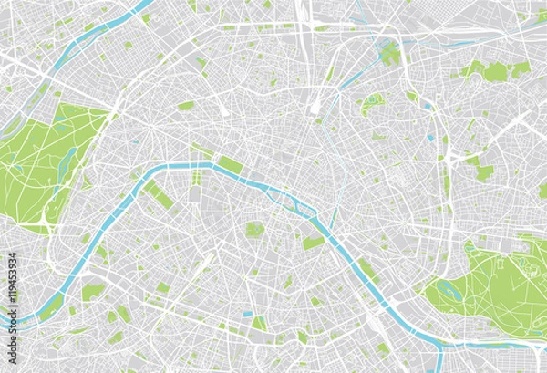 Obraz Mapa miasta Paryża