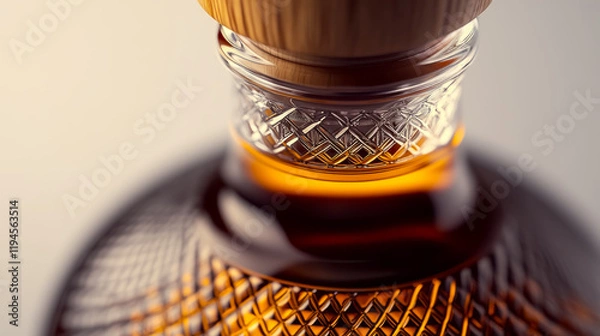 Obraz Elegant craftsmanship captivates with a high end whisky bottle showcasing intricate textures and sophisticated design elements