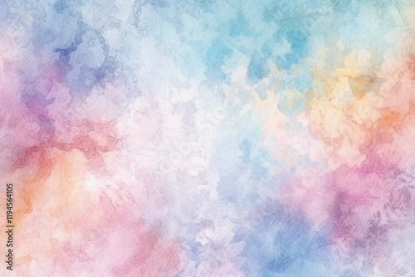 Fototapeta Abstract Watercolor Sky with Blending Hues of Pink, Blue, and Yellow  Pastel watercolor wash background with abstract patterns