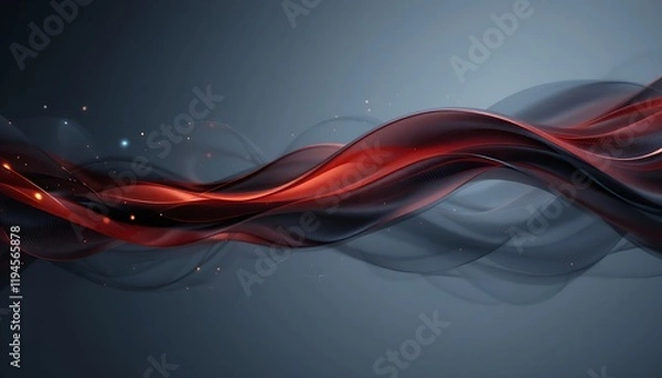 Obraz Sleek Abstract Waves with Smooth Dark Fire Gradient Tones and Soft Transitions Generative AI