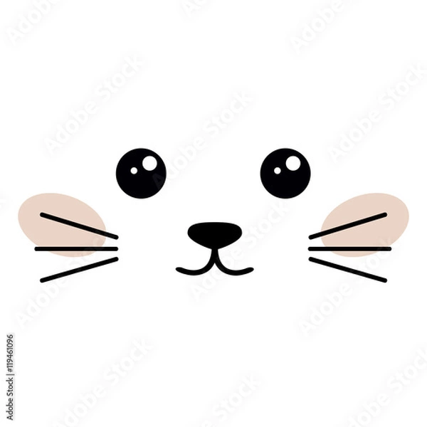 Fototapeta Cute isolated face