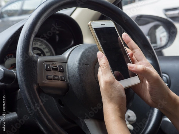 Fototapeta texting chatting driving not safety