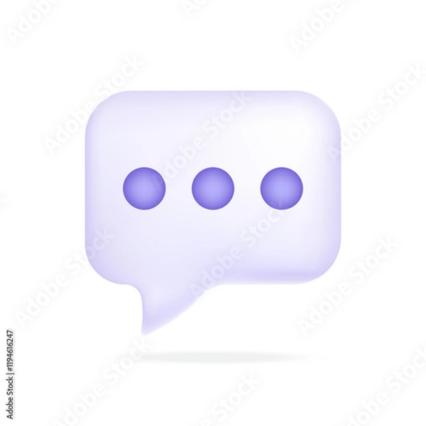 Fototapeta Speech bubble icons on social media isolated on white background, chat icon, message box, cute, cartoon, 3D. Vector illustration
