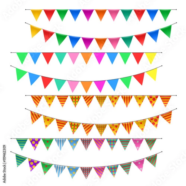 Fototapeta Triangle bunting flags set