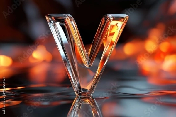 Obraz A clear letter V is on a background