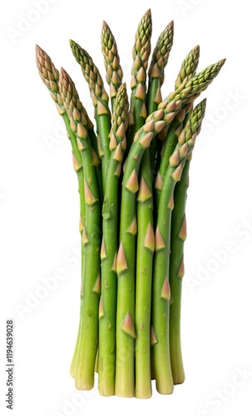 Fototapeta Fresh green asparagus spears isolated on a transparent background