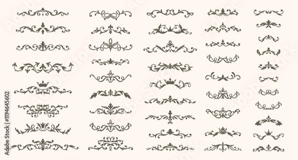 Obraz A set of text separators, elegant horizontal borders