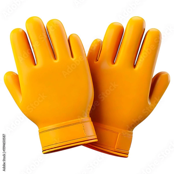 Obraz firefighting protective gloves 3d icon illustration render design, on a transparent background