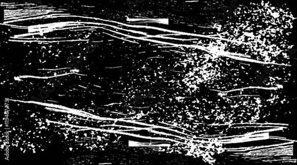 Obraz Old Rough Dirty Black Scratch Dust Grunge Black Distressed Noise Grain Overlay Texture Background. Abstract background. Monochrome texture. Image includes a effect the black and white tones.
