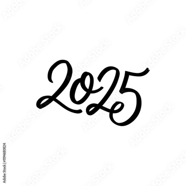 Obraz Hand drawn 2025 on white background