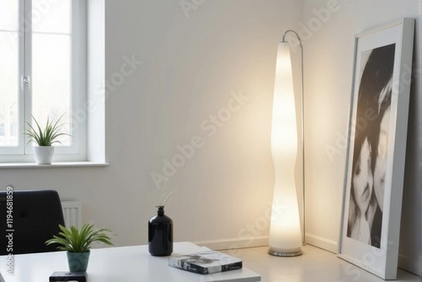 Obraz Minimalist decor with a sleek floor lamp in a bright room