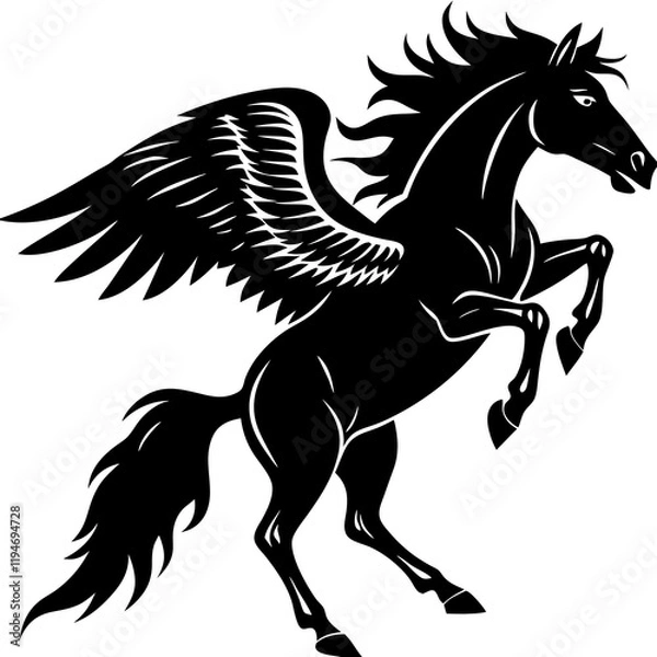 Fototapeta Powerful Black Silhouette of a vector design