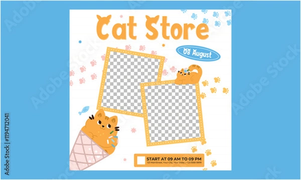 Fototapeta Cat Day Socials Media