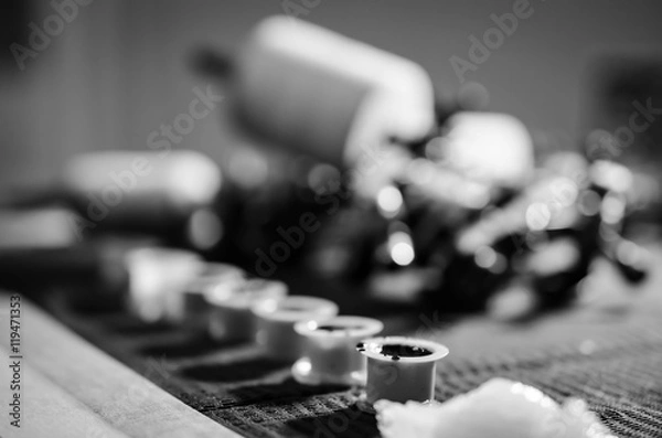 Obraz Zestaw tuszów do tatuażu