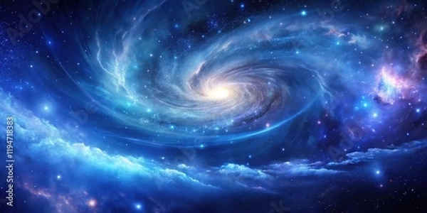 Fototapeta Celestial Swirl A Stunning Cosmic Nebula with Bright Stars and Glowing Clouds