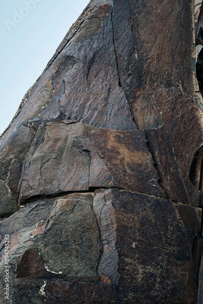 Obraz Petroglyphs in Tamgaly. Tamgaly is a petroglyph site in the Almaty region of Kazakhstan. Tamgaly became a UNESCO World Heritage Site in 2004. Tamgaly is located 170 km  northwest of Almaty.