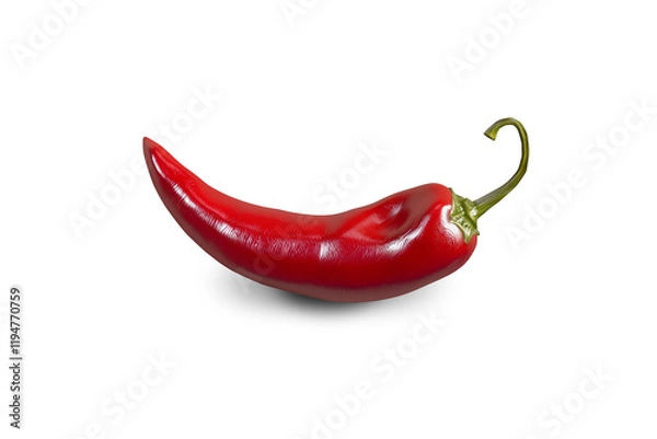 Fototapeta Red chili pepper isolated in a transparent background, spicy kick to food and enhances presentations in dishes from various cuisines