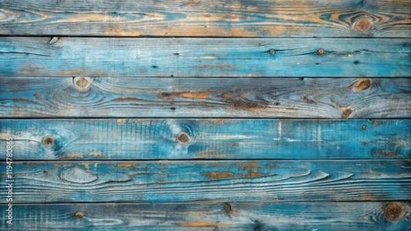 Fototapeta Rustic Weathered Blue Wood Planks Background Texture Perfect for Design Projects