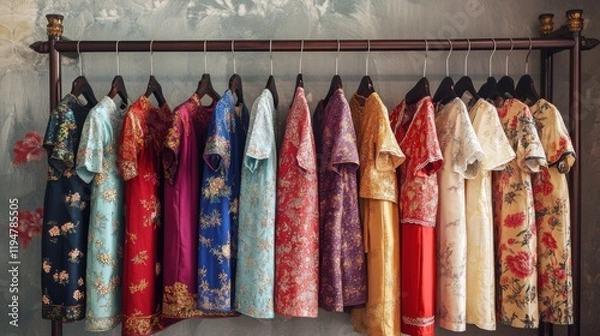 Obraz Classic Styling Collection Featuring Elegant Cheong Dresses Displayed