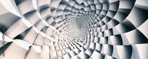 Fototapeta A geometric illusion with shifting patterns of lines and gradients, 4k photo.