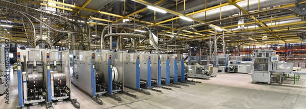 Fototapeta modern machines for transportation in a large print shop for production of newspapers & magazines