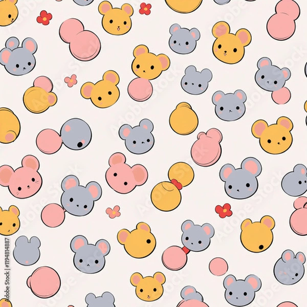 Fototapeta seamless pattern with cats