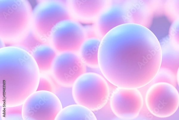 Fototapeta Colorful abstract spheres illustrating molecular structures in vibrant hues.