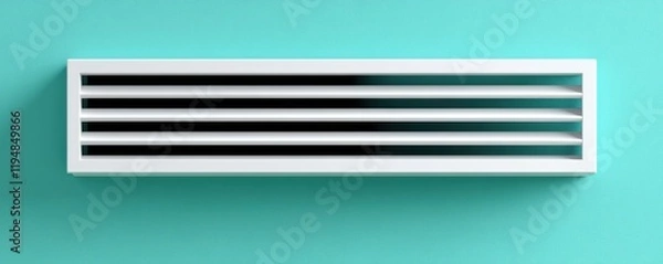 Obraz White Rectangular Ventilation Grille on a Turquoise Wall