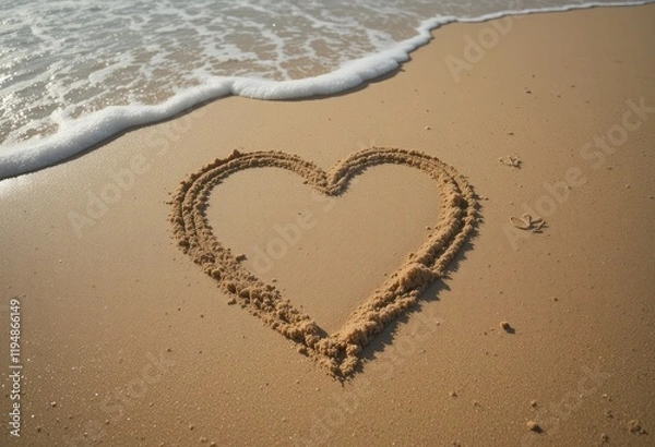 Obraz heart on the sand