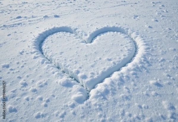 Fototapeta heart in snow