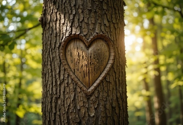 Obraz heart shaped tree trunk