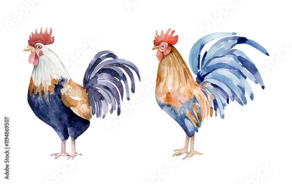 Obraz rooster isolated on white