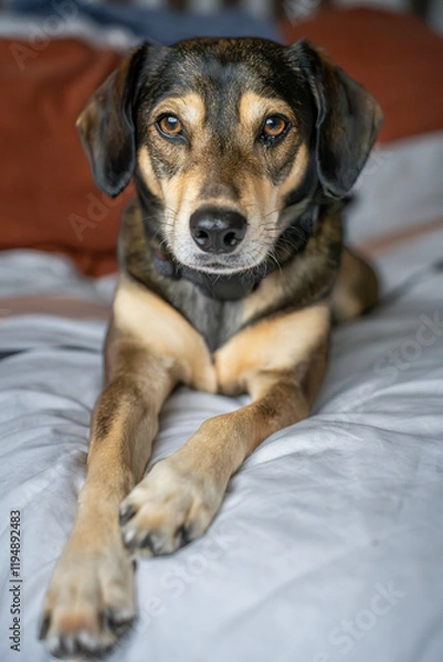 Fototapeta Rescue Dog posing for the camera