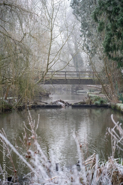 Fototapeta Bridge over frosty water