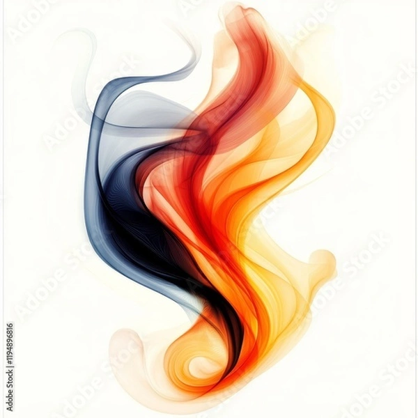 Fototapeta Dynamic Swirling Flames in Smooth Design for Creative Projects