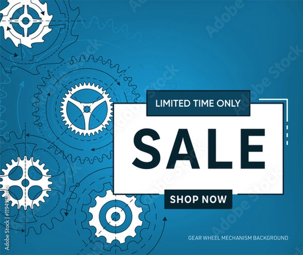 Obraz Modern blue vector sale banner design template