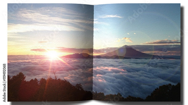 Fototapeta 富士景色　パンフレット　紙素材