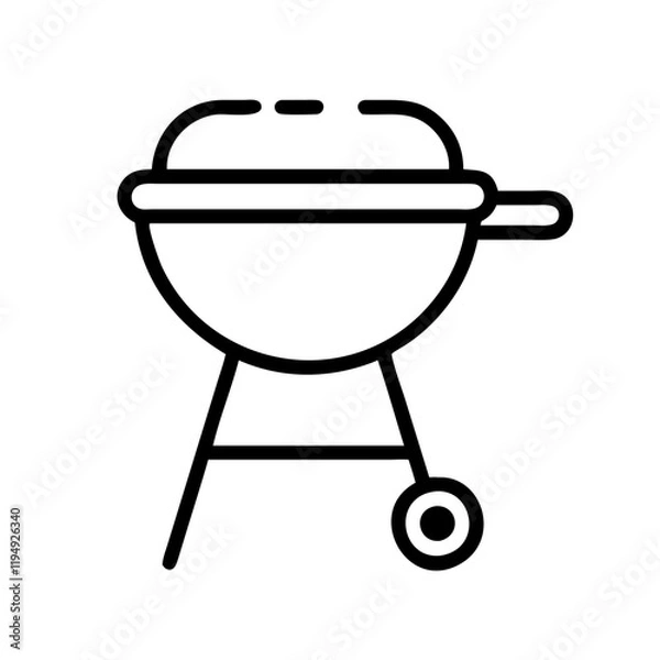 Fototapeta backyard grilling icon, backyard grilling line art - simple line art of backyard grilling, perfect for backyard grilling logos and icons and themed design 