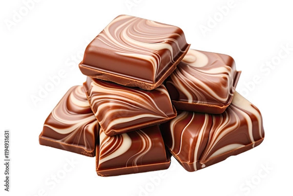 Fototapeta Close Up Of Single Tasty Chocolate Pralines Isolated On transparent Background 