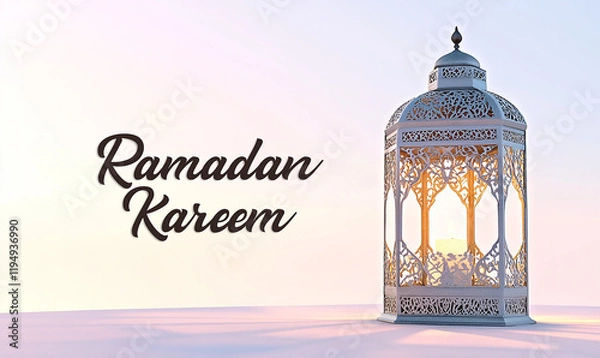 Fototapeta Ramadan Kareem greeting, with beautiful lantern on the background