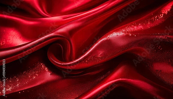 Obraz Red satin background with pleats.