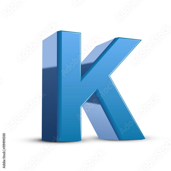 Obraz 3d blue letter K