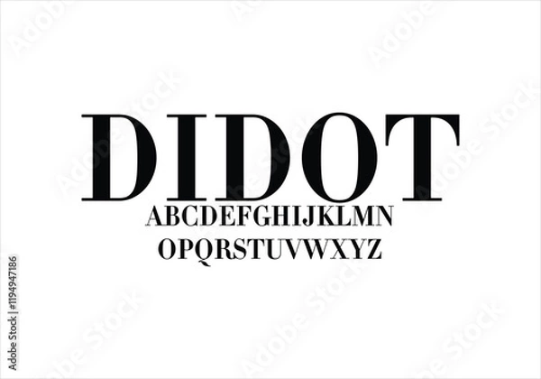 Obraz Didot font for logo and headline. Isolated vector typeset