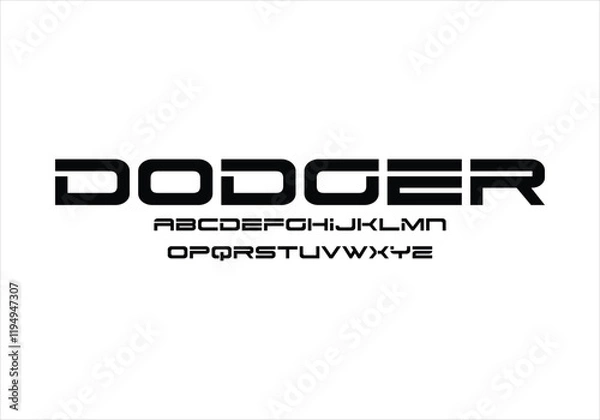 Obraz Dodger font for logo and headline. Isolated vector typeset