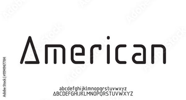 Fototapeta Minimal font creative modern alphabet. Typography with dot regular and number. minimalist style fonts set. vector illustration
